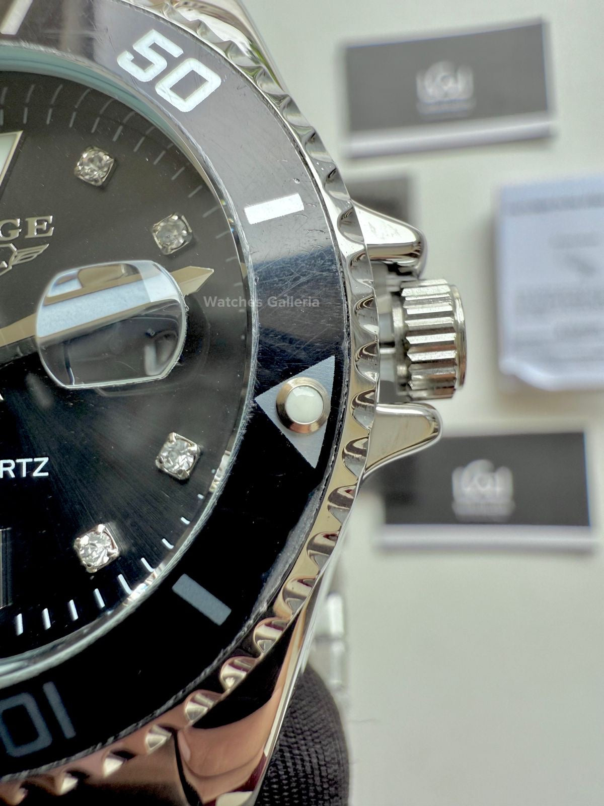 Lige Submariner Quartz (Black) Lige89151 Watches Galleria