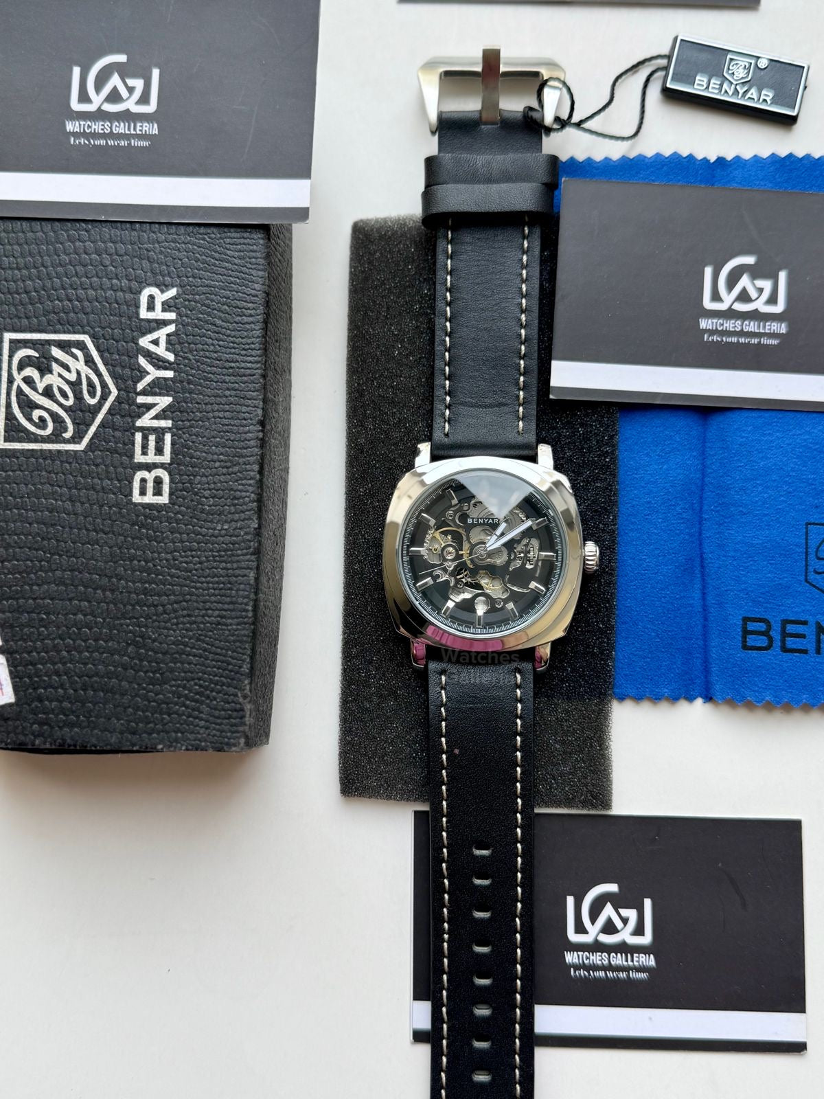 Benyar BY5121 Skeleton Automatic Watch (Silver Black) Benyar in Pakistan