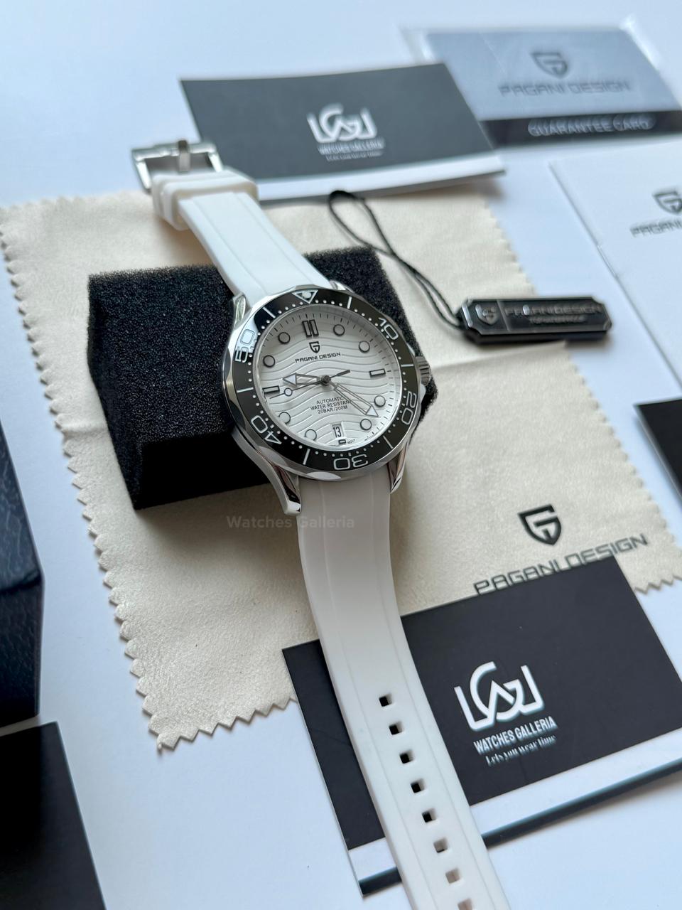 Pagani Design PD1685 Seamaster Diver White Automatic Watch – 200M Sapphire Crystal NH35A/Miyota Luxury Dive Watch in Pakistan | Watches Galleria