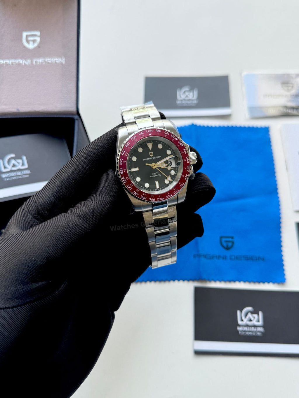 Pagani Design PD1758 World Time GMT Automatic (Red) | Pagani Design Pakistan | PD-1758