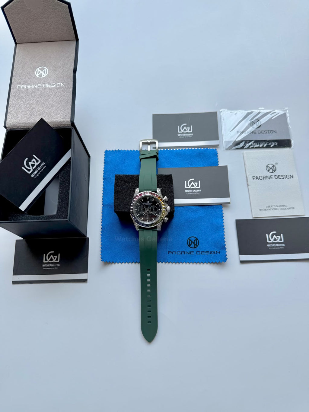 Pagani Design PG1666 Daytona Rainbow Limited Edition Black Automatic Chronograph Watch | 40mm Sapphire Crystal | HZ2196G Movement | 100M Water Resistant