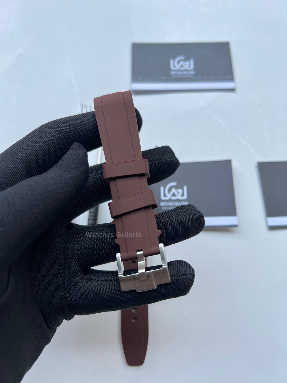 Silicon Straps Brown w/ Silver Buckle