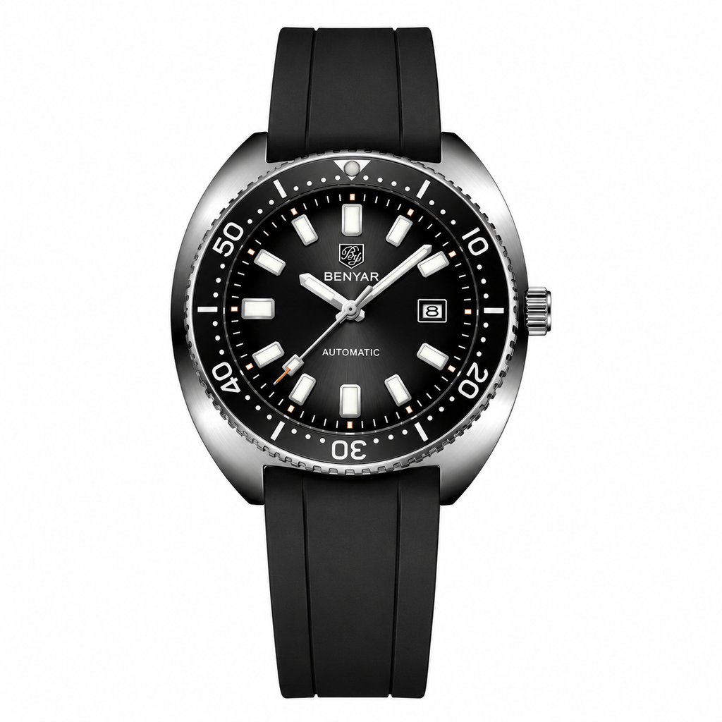 Benyar BY5211 Turtle Automatic Black Dial Luxury Men’s Watch in Pakistan – Stainless Steel Automatic Watch