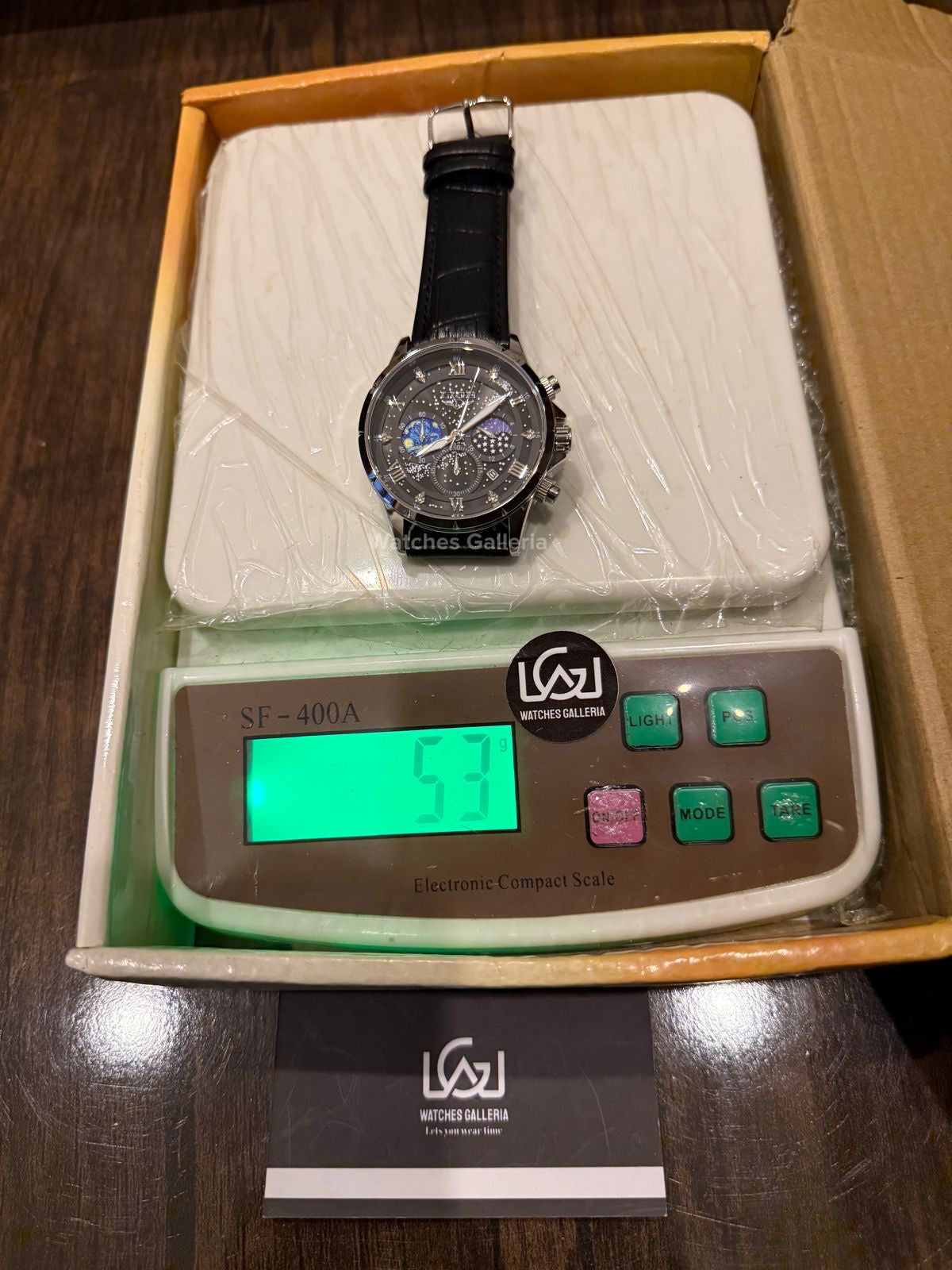 Lige Watch LG89107 Moonphase Chronograph (Black/Silver) Lige Watch in Pakistan