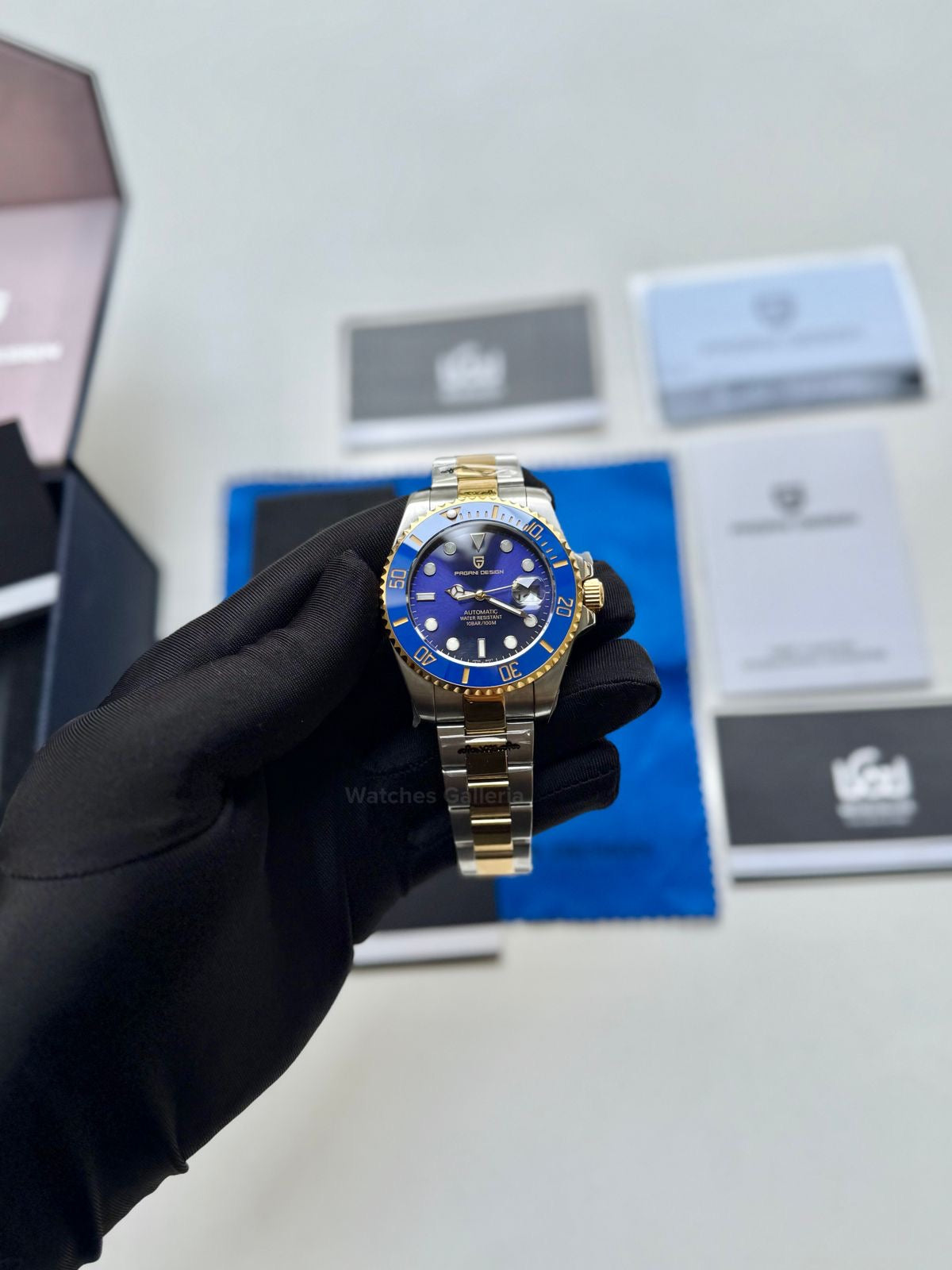 Pagani Design Watch PD1639 Submariner Automatic (Gold Blue) Pagani Design in Pakistan