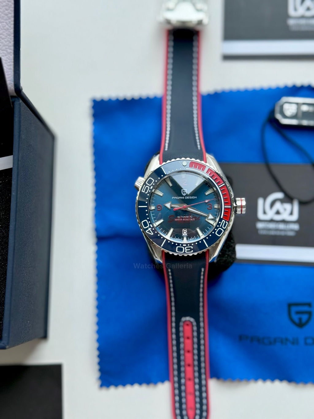 Pagani Design Sea Master Planet Ocean Automatic PD1679 (Blue/Red) Pagani Design in Pakistan