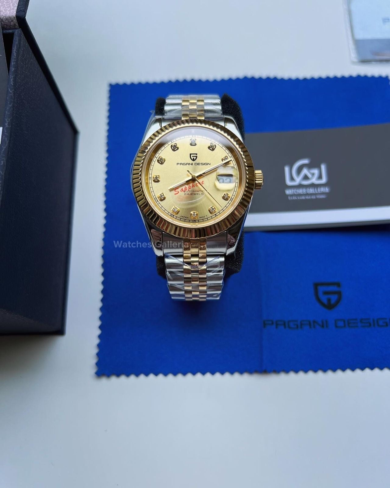 Pagani Design DateJust Stones Dial Automatic (Gold) PD1645 Watches Galleria
