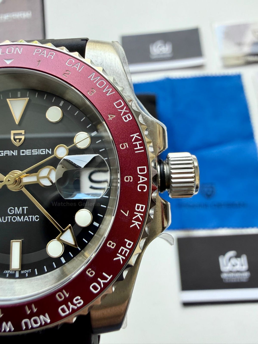 Pagani Design PD1758 World Time GMT Automatic (Red) | Pagani Design Pakistan | PD-1758