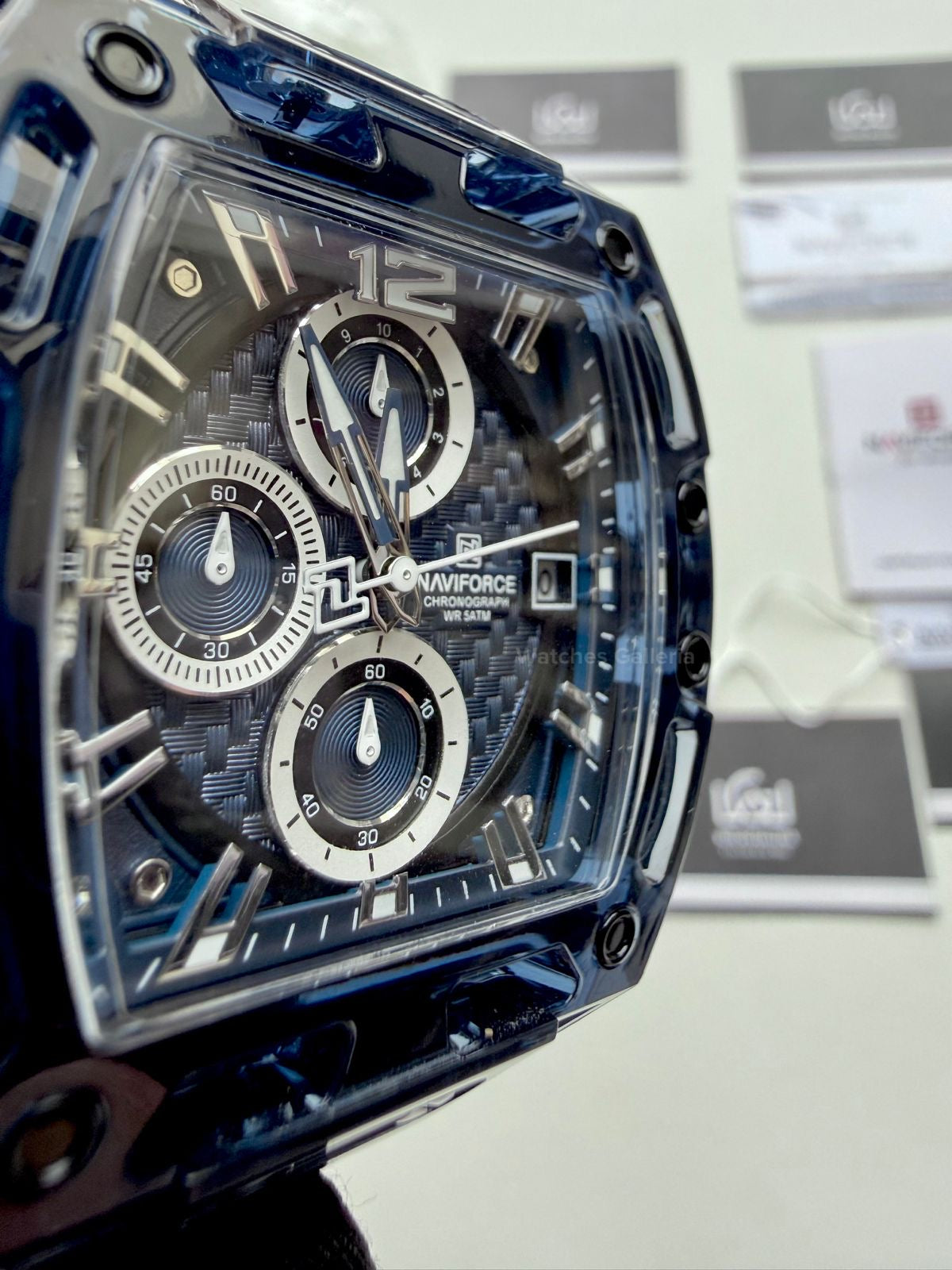 Naviforce NF7105 Tonneau (Blue) Naviforce Watch Pakistan