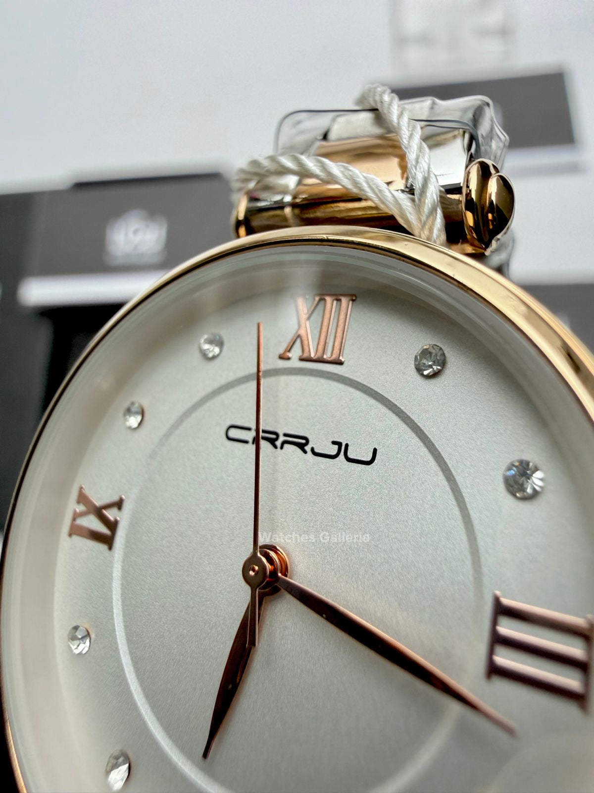 Crrju 2178 Ladies Watch Quartz (White/Rose Gold) CRRJU Watch Pakistan