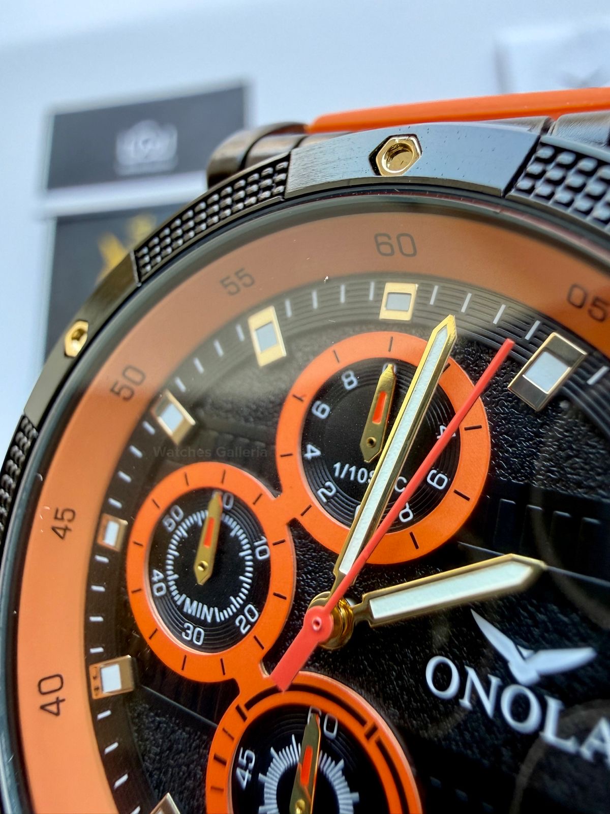 Onola 6859 Sports Chronograph Quartz (Orange) – Premium Racing Inspired Design | Original Onola Watch in Pakistan