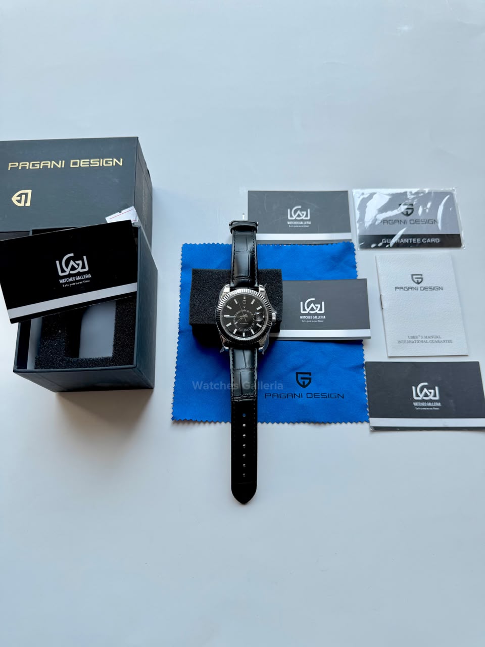 Pagani Design PD1888 Sky Dweller Black Leather Automatic GMT Watch for Men Sapphire Crystal Original Pagani Design Watch Pakistan
