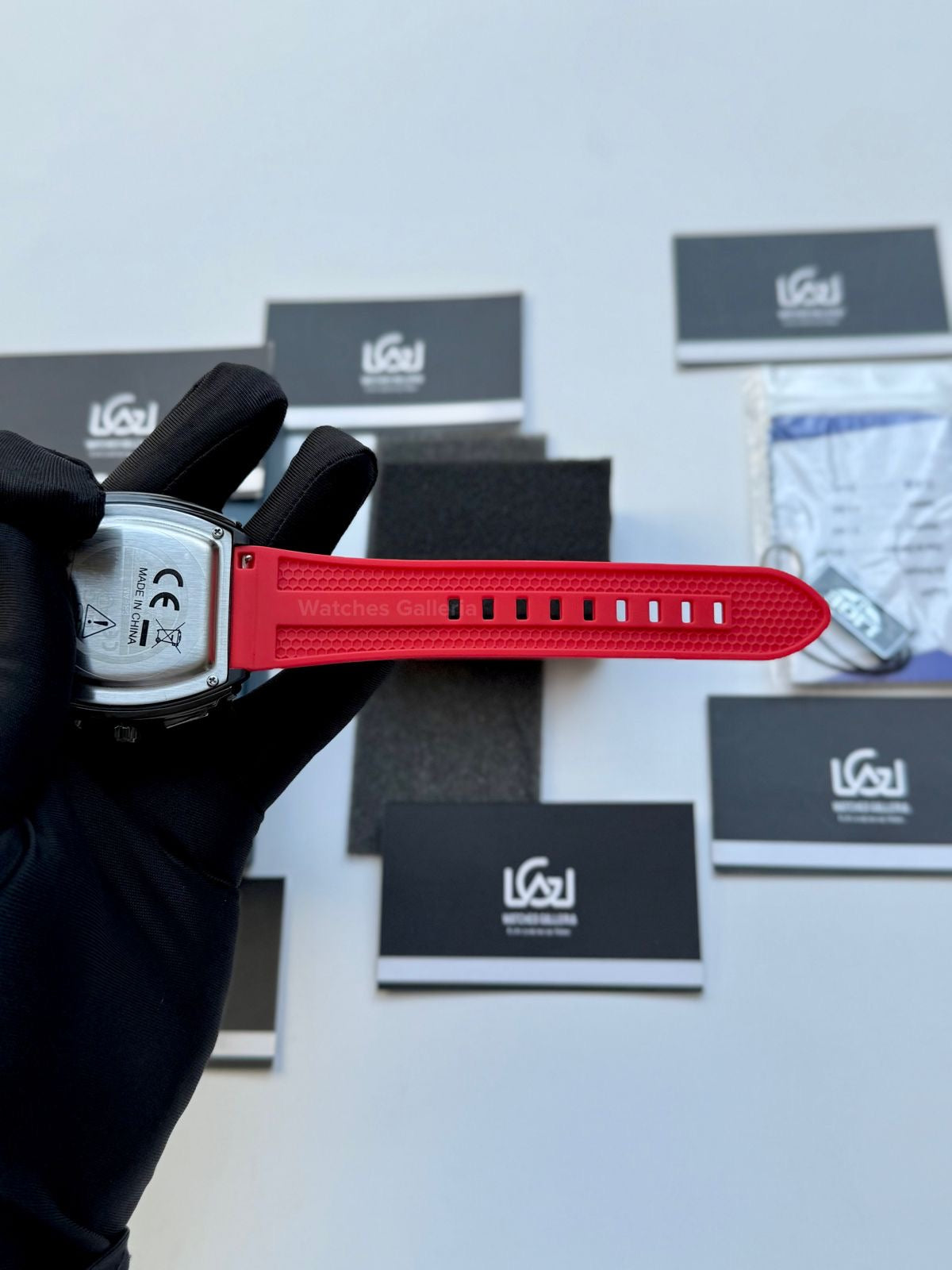 LIGE LG89148 Red Tonneau Chronograph Watch in Pakistan – Luxury Men’s Quartz Watch with Silicon Strap