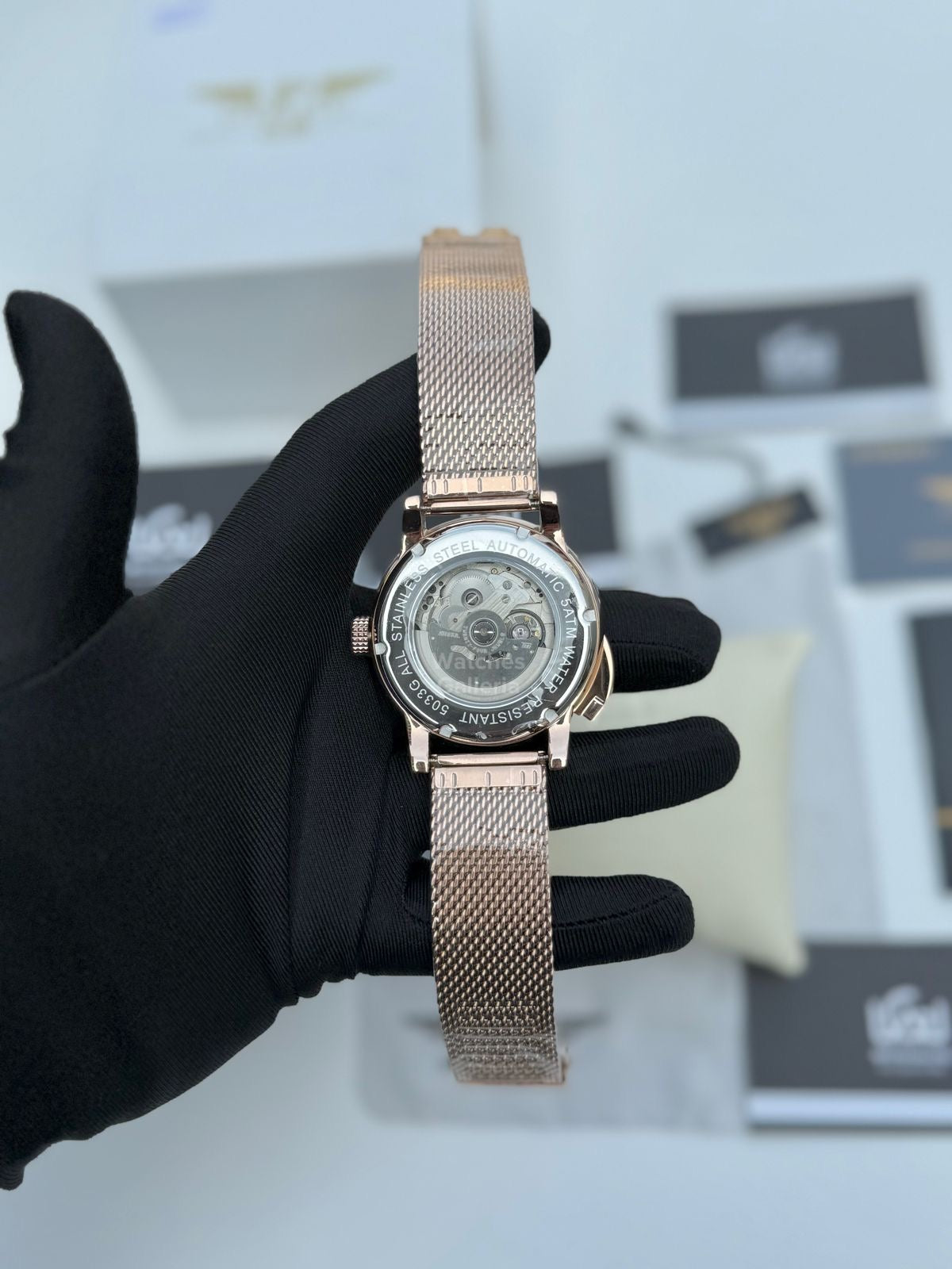 Pindu Design Casino Tourbillon Roulette Button Automatic (Gold Mesh Bracelet) P6628 Watches Galleria