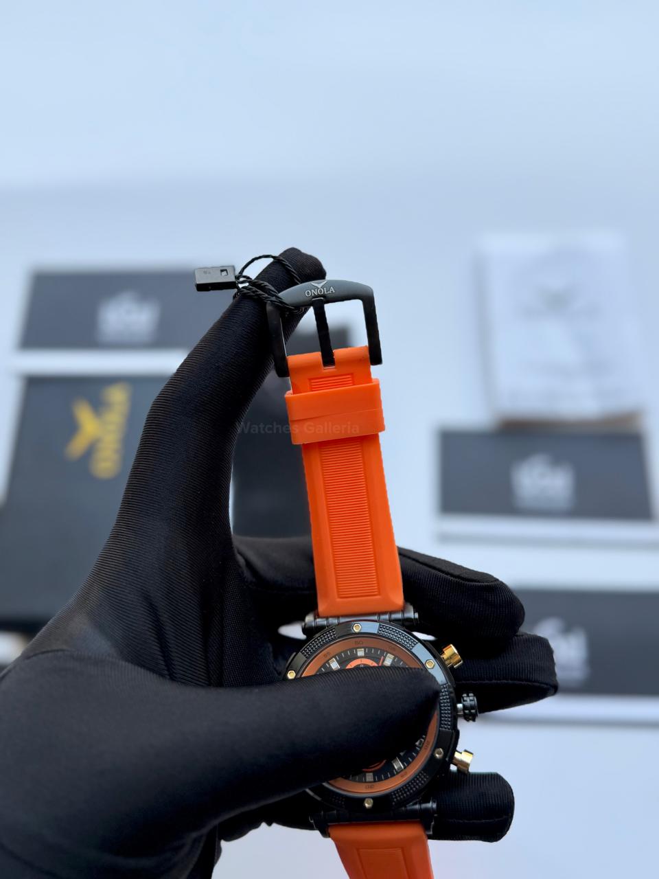 Onola 6859 Sports Chronograph Quartz (Orange) – Premium Racing Inspired Design | Original Onola Watch in Pakistan