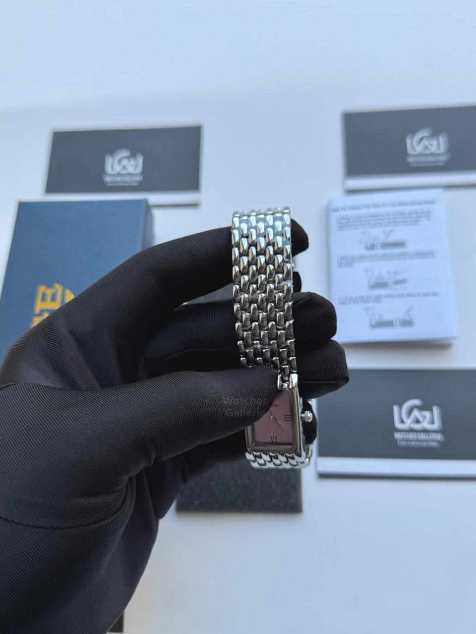 Lige 89156 Tank Women Watch Quartz (Silver/Pink) Lige Women Watch