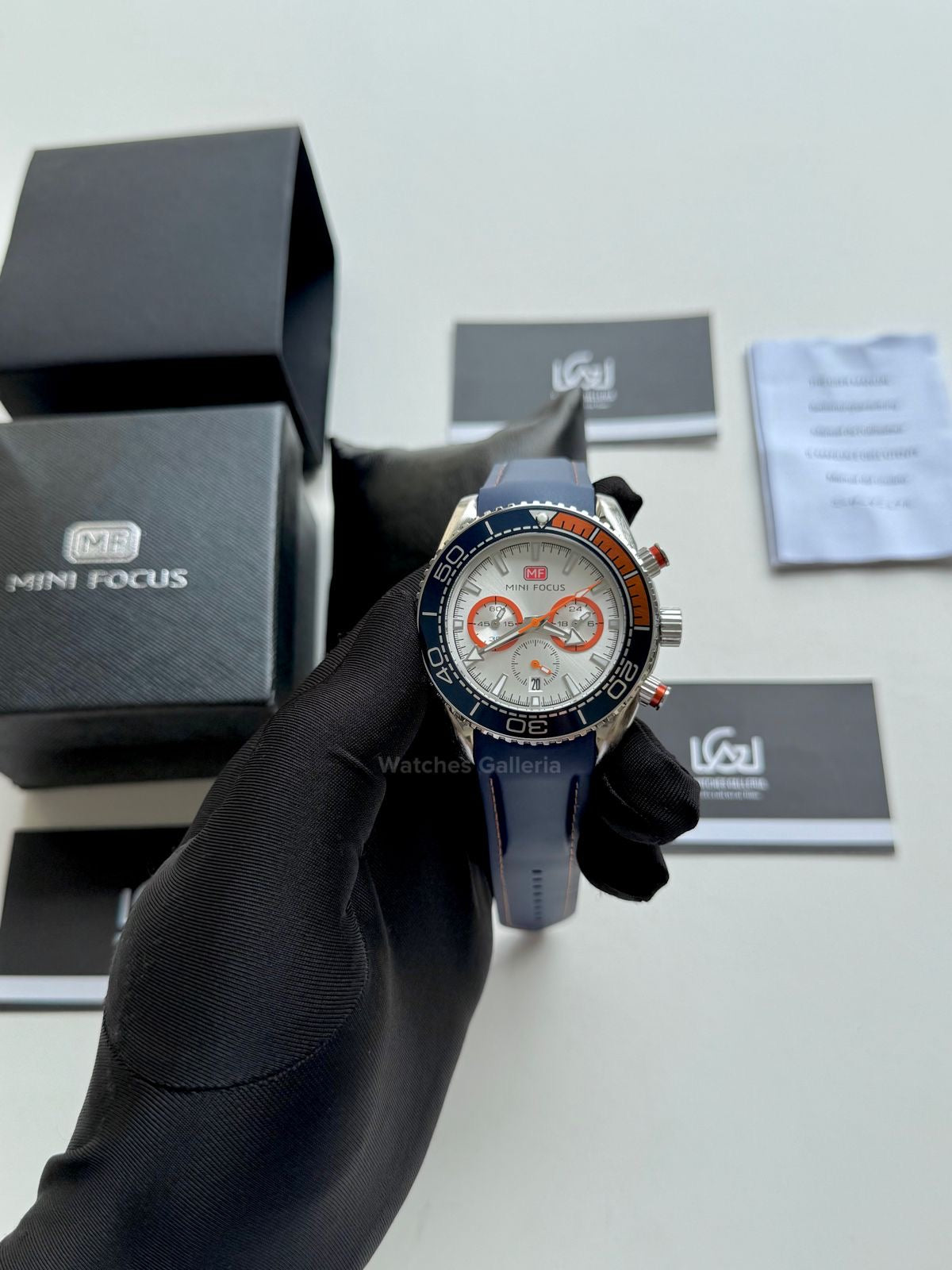 Mini Focus Speedmaster Planet Ocean Quartz (Blue/Orange) MF0426G01 Watches Galleria