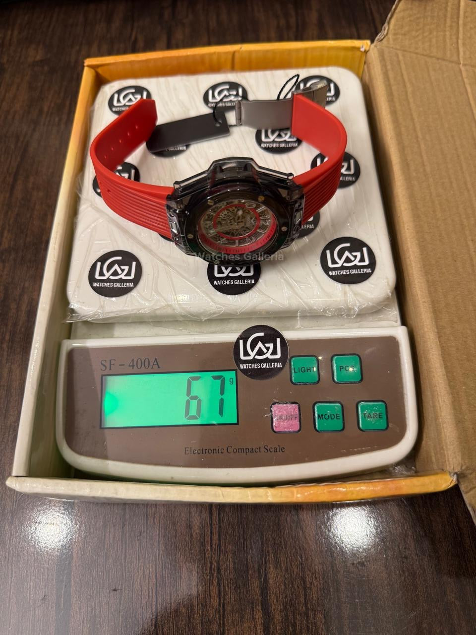 Onola ON3836 Oak Skeleton Red Black Automatic Watch – 49mm Transparent Dial, Bold Sport Design, Pakistan Edition