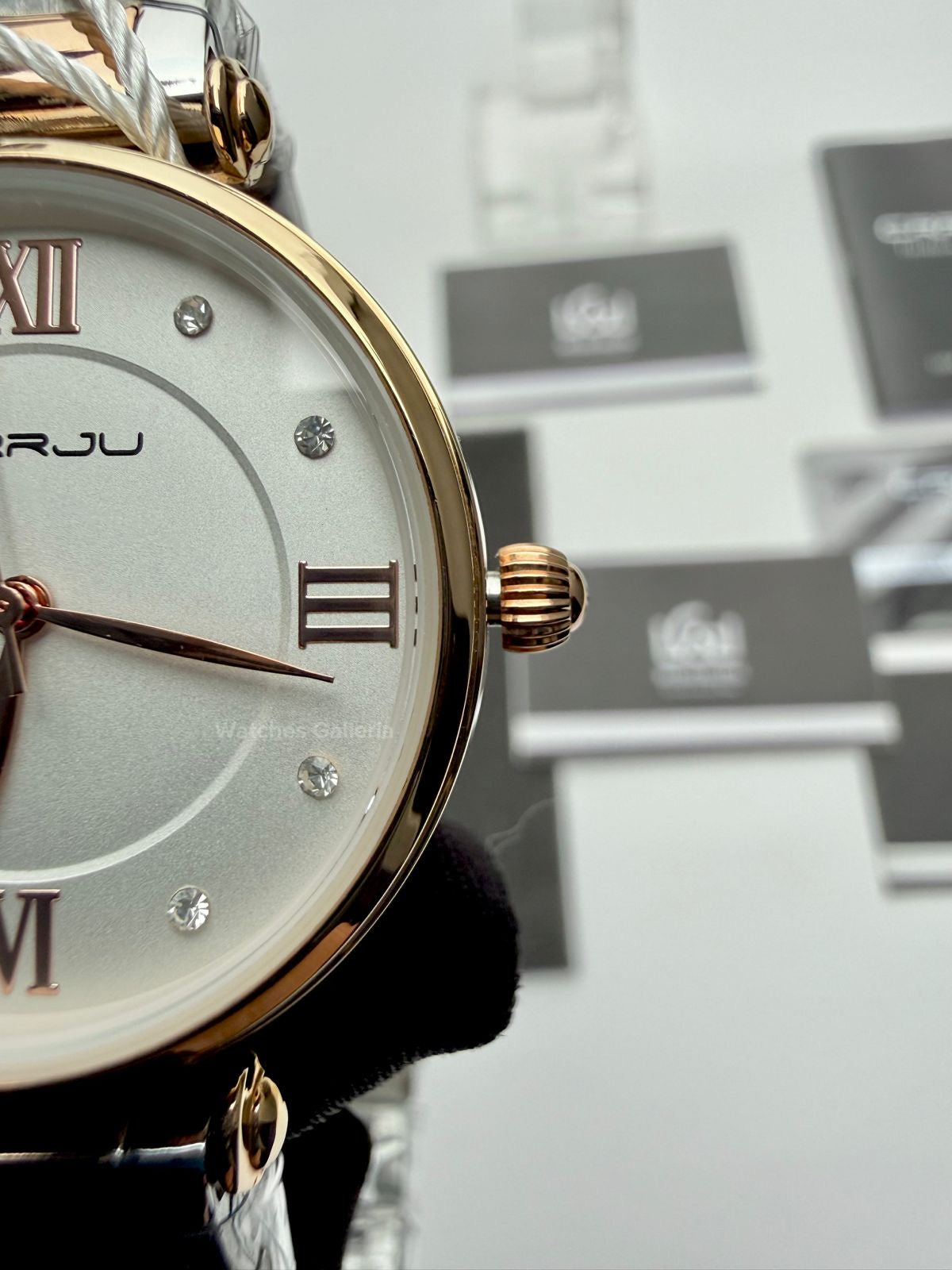 Crrju 2178 Ladies Watch Quartz (White/Rose Gold) CRRJU Watch Pakistan