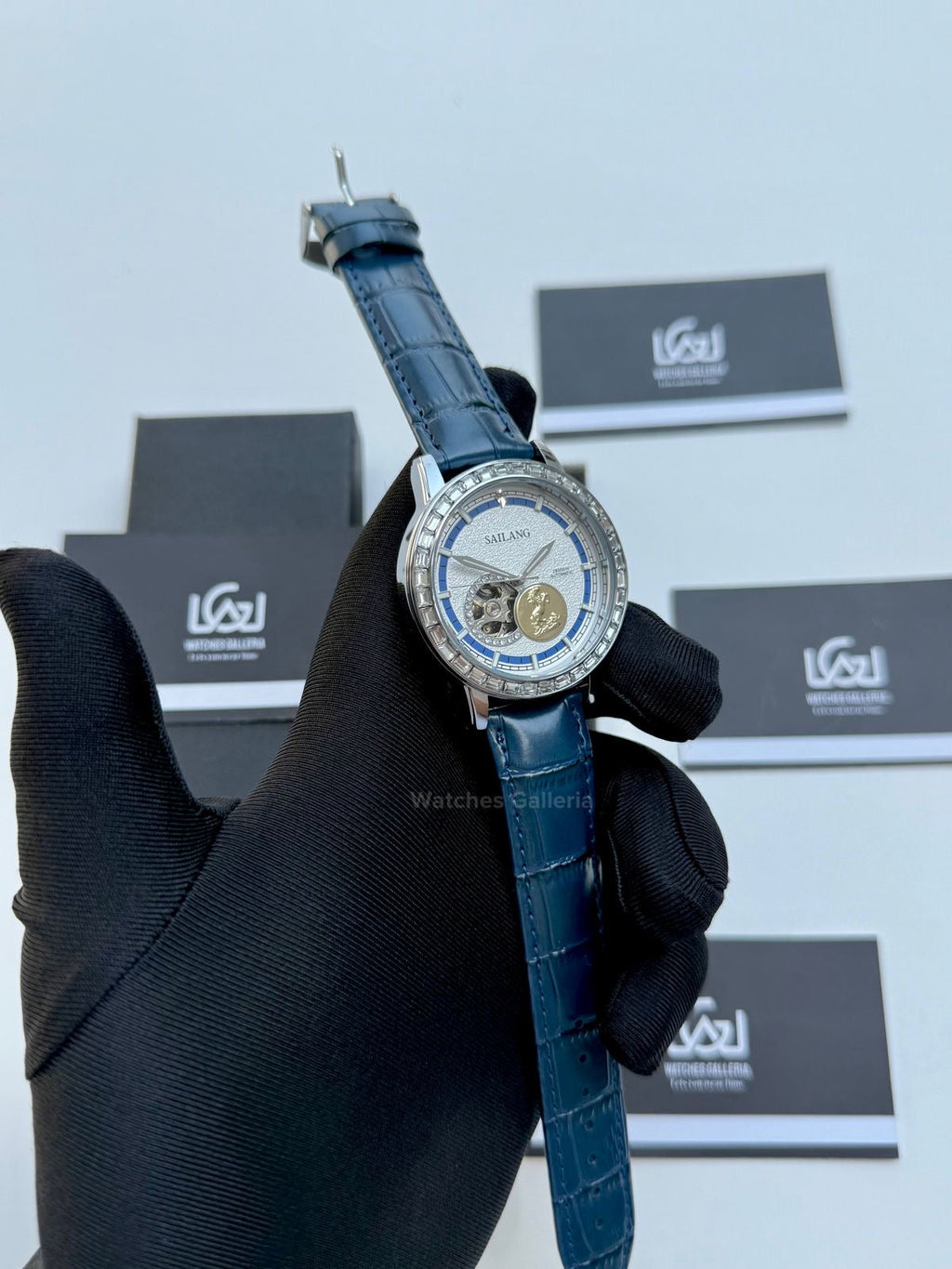 Sailang Open Heart Watch Automatic (Blue) 6603C Watches Galleria