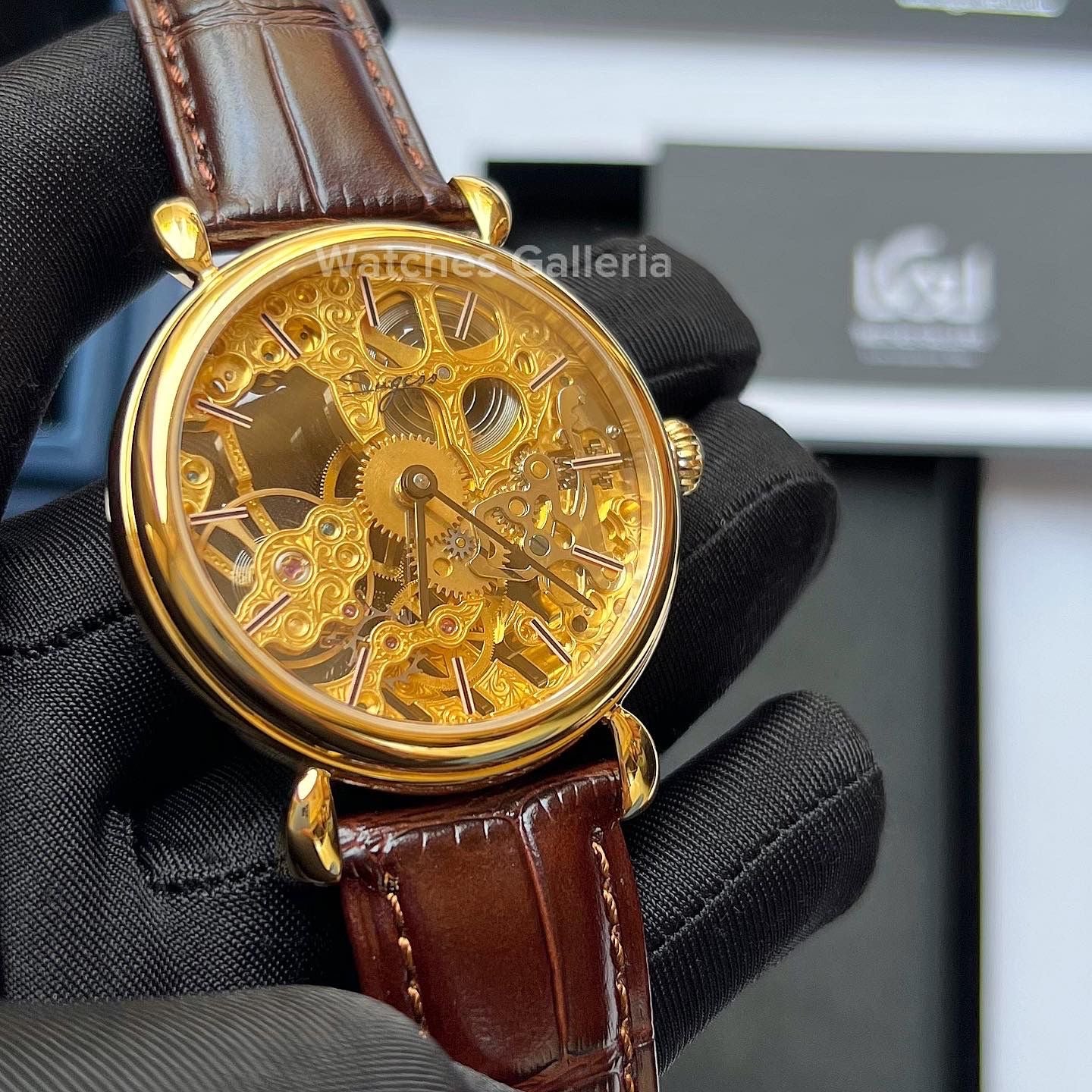Sugess Skeleton Slimmaster Manual Wind (Brown Gold) SU3600 (Discontinued)