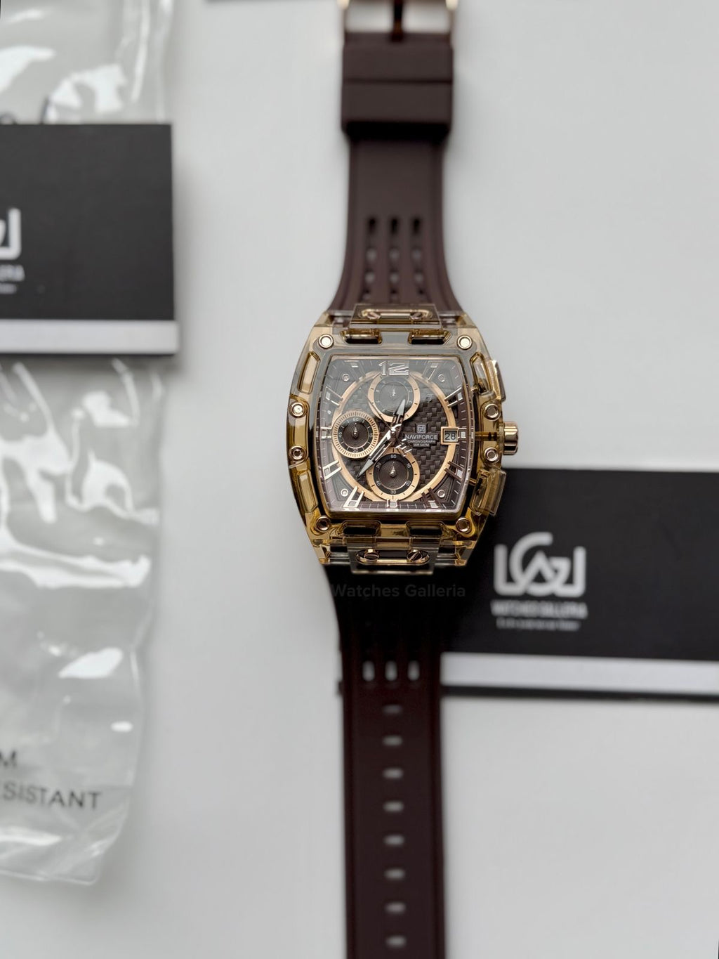 Naviforce NF7105 Tonneau Watch (Brown) Naviforce Watch in Pakistan