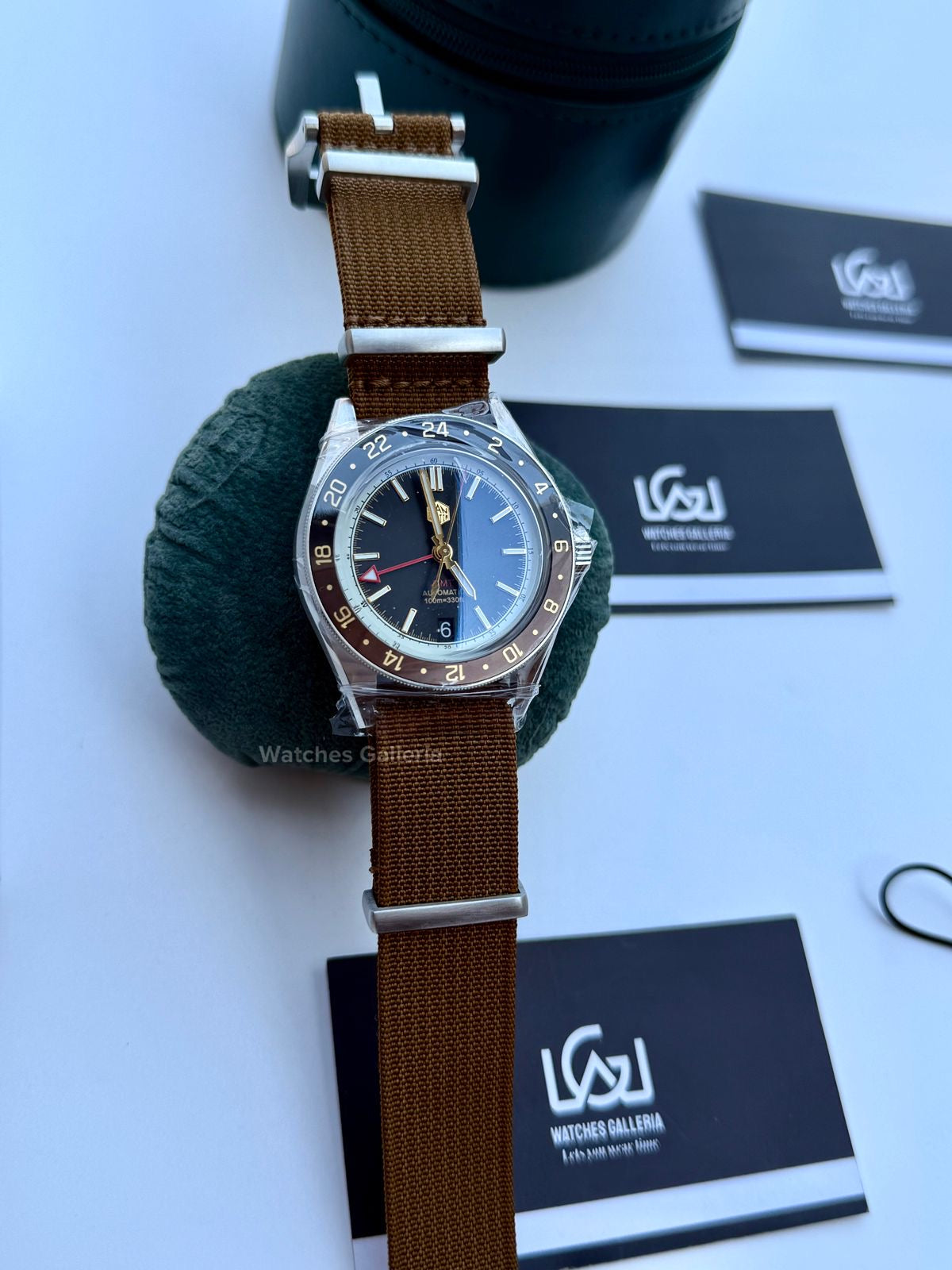 San Martin GMT RootBeer Automatic (Khaki Nato Straps) SN0116 Watches Galleria