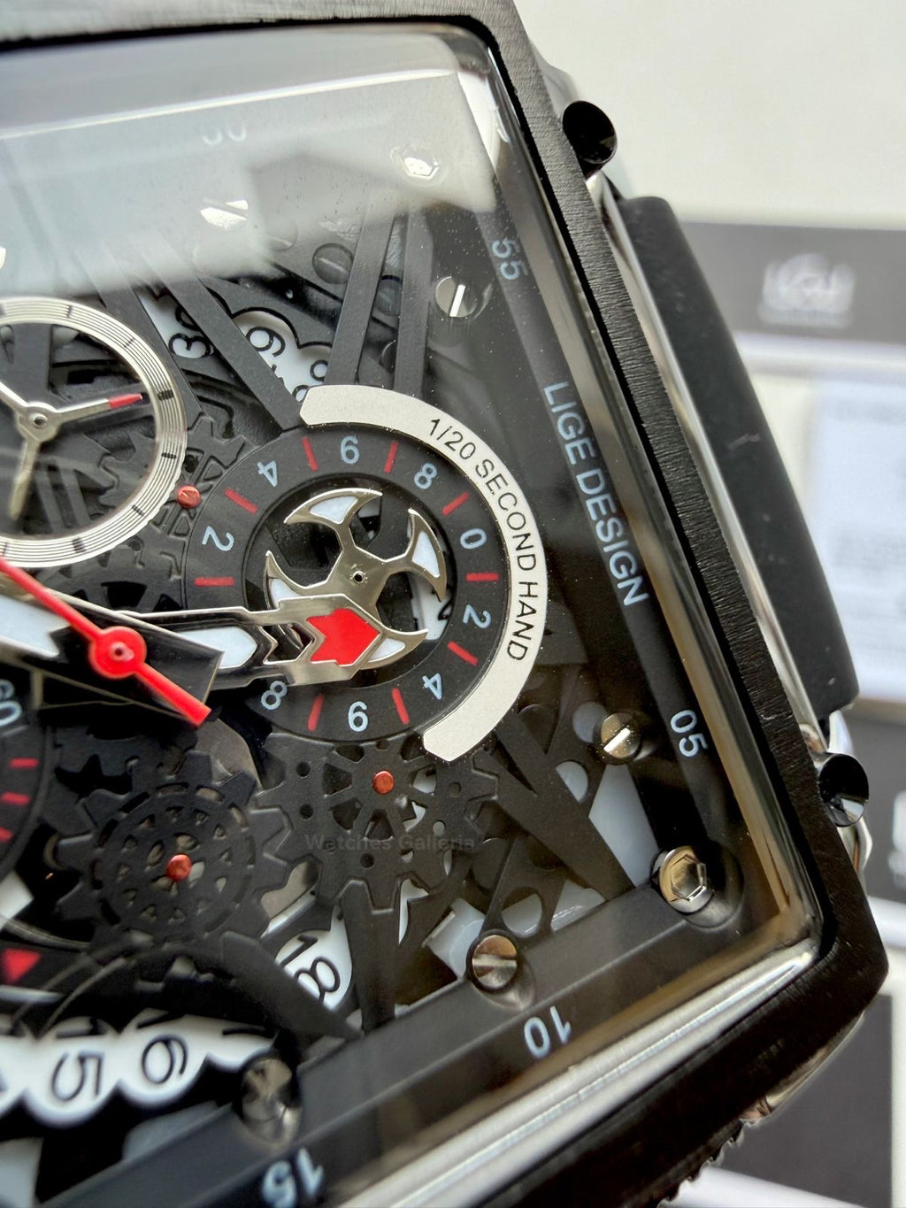 Lige Watch LG8935 Square Chronograph (Silver/Black) Lige Watch Pakistan