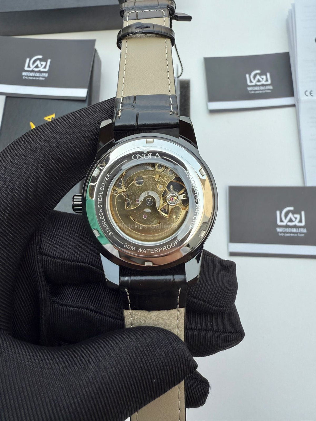 Onola Skeleton Watch Automatic (Black) ON3861 Watches Galleria