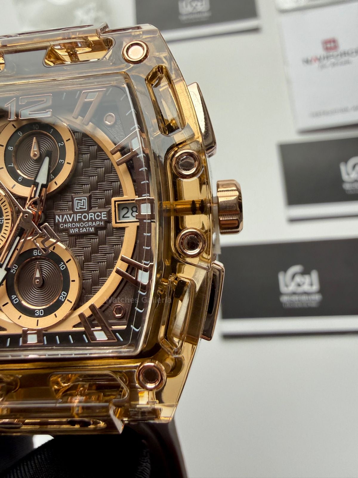 Naviforce NF7105 Tonneau Watch (Brown) Naviforce Watch in Pakistan