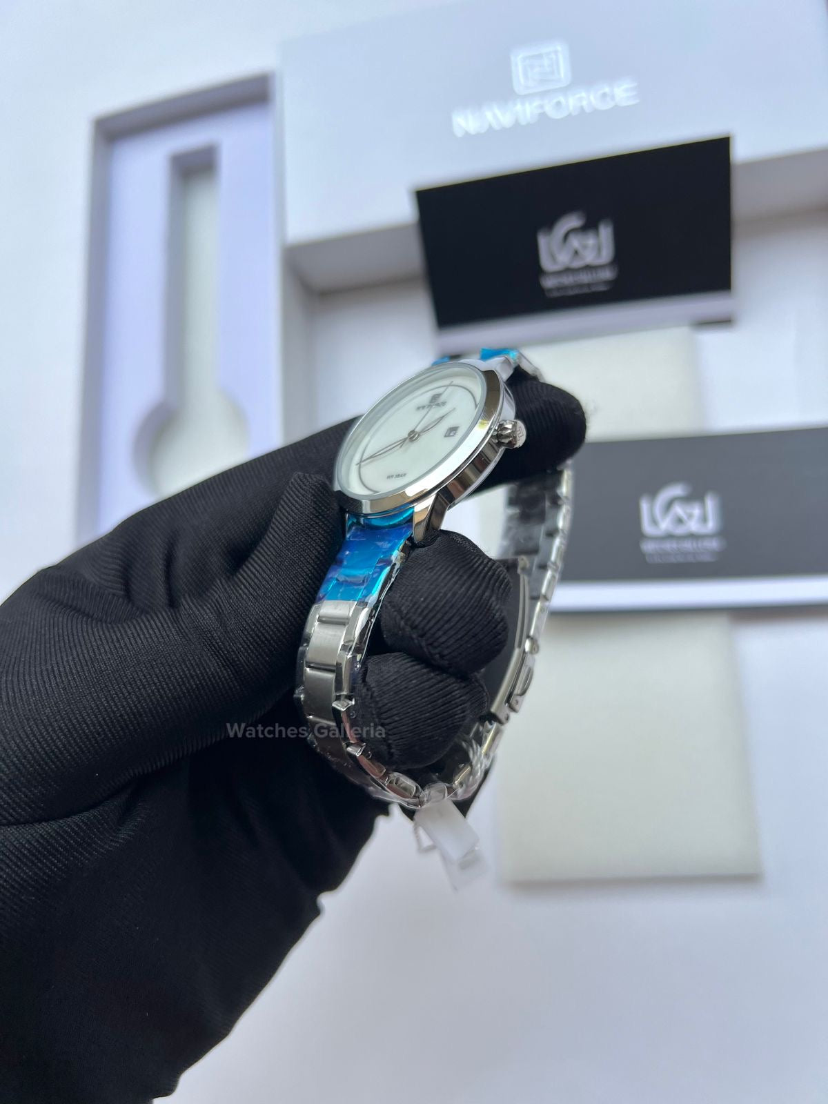 Naviforce Date Just Ladies (Silver) NF5008L Watches Galleria