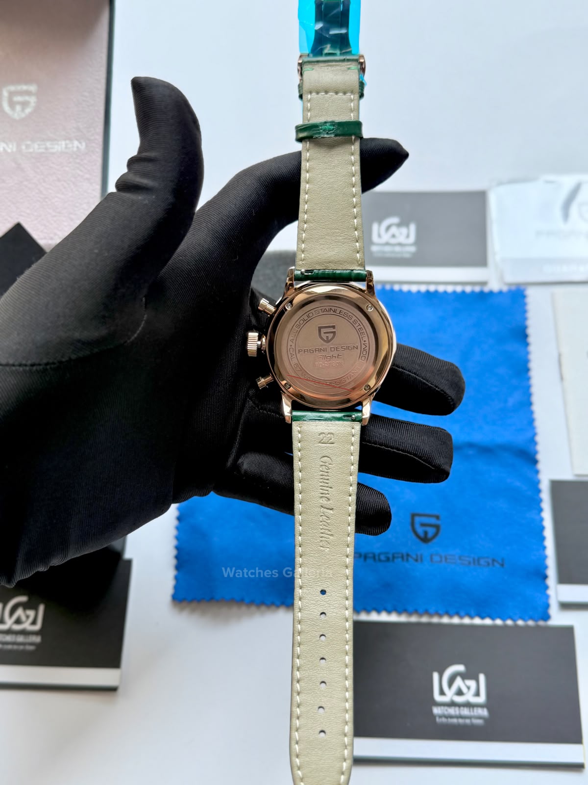 Pagani Design PD2720K | Green Rose Gold White | Flight Chronograph Limited Edition Blue Rose Gold White Quartz Watch