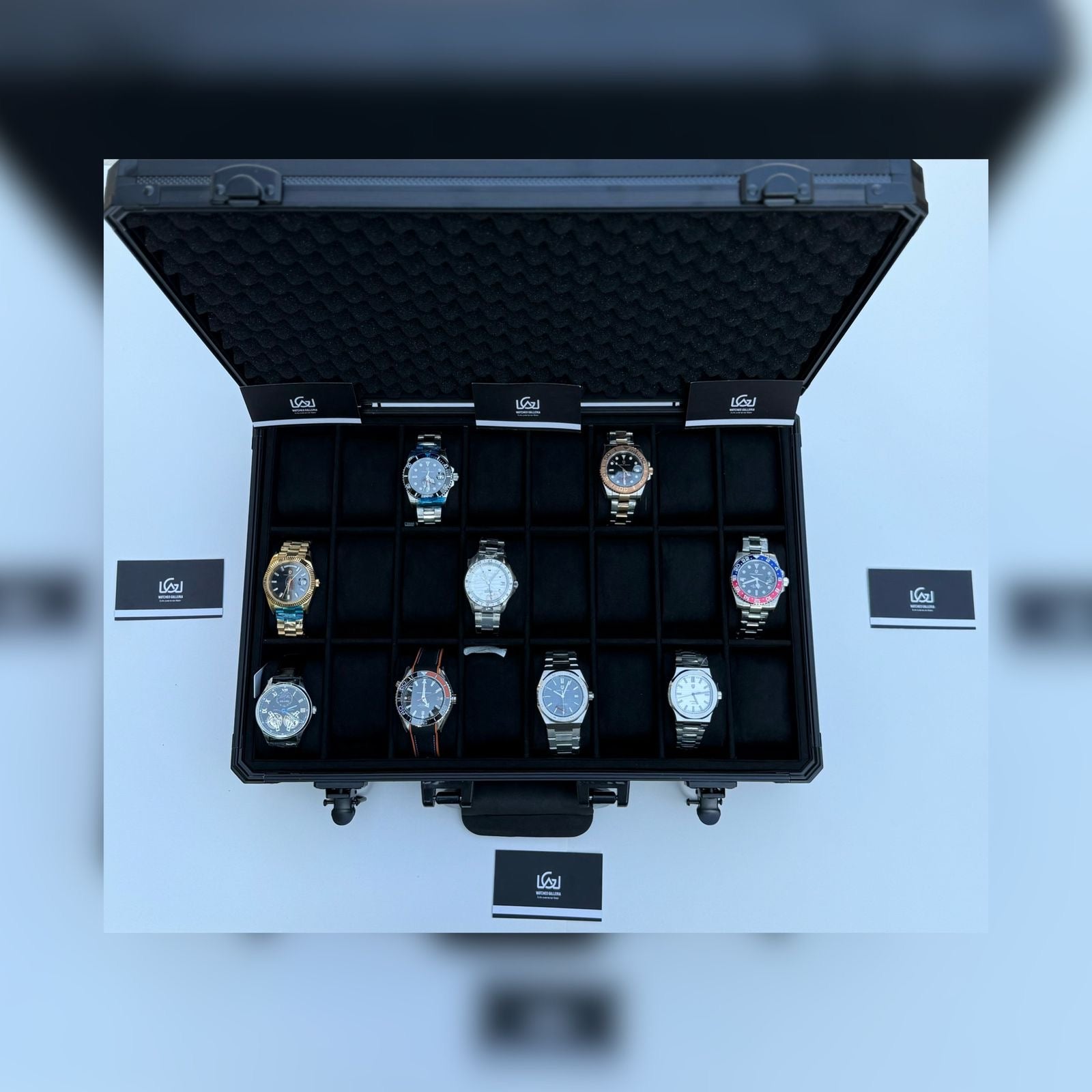 Watch Organizer Box Aluminium 24 Slots (Imported) Watches Galleria