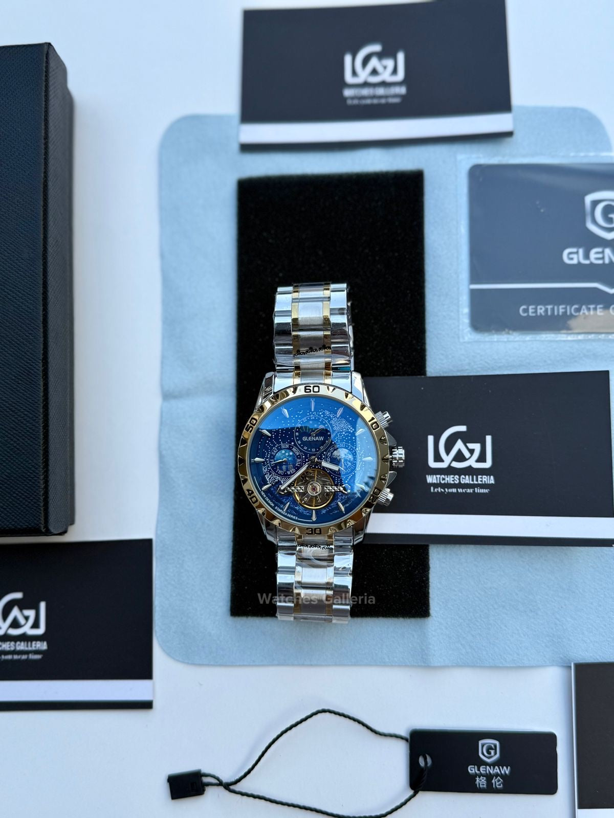 Glenaw Moonphase Automatic (Blue/Gold) GL8919 Watches Galleria