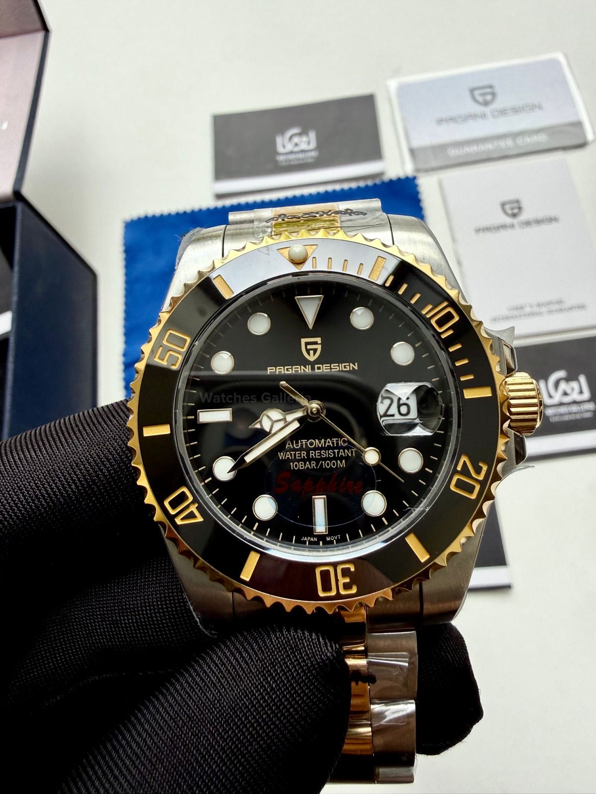 Pagani Design Submariner Automatic PD1639 (Gold Black) Pagani Design in Pakistan