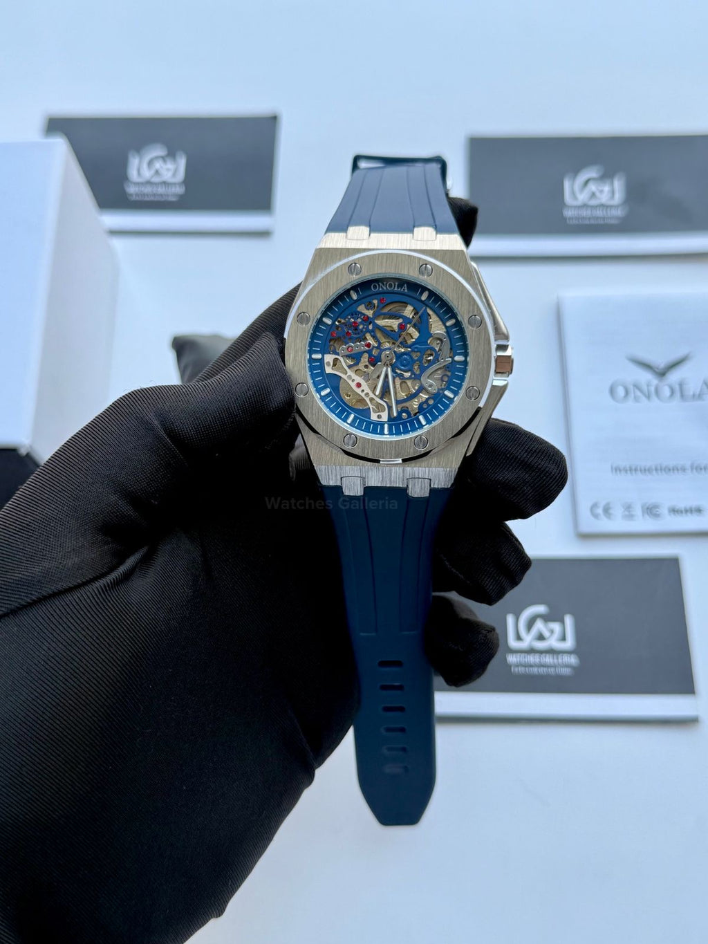 Onola 3834 Royal Oak Offshore Skeleton Blue 46mm Automatic – Premium Sports Watch