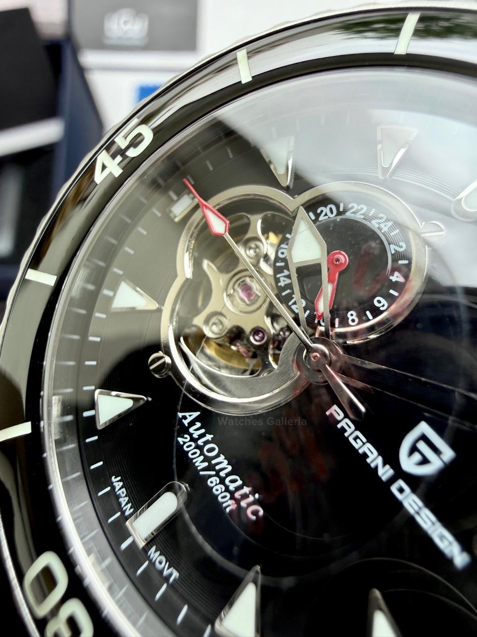 Pagani Design PD1674 Fifty Fathoms Open Heart Automatic Watch in Pakistan – 44mm Diver 200M, Sapphire Crystal, Seiko NH39 Movement, Luxury Men’s Mechanical Watch