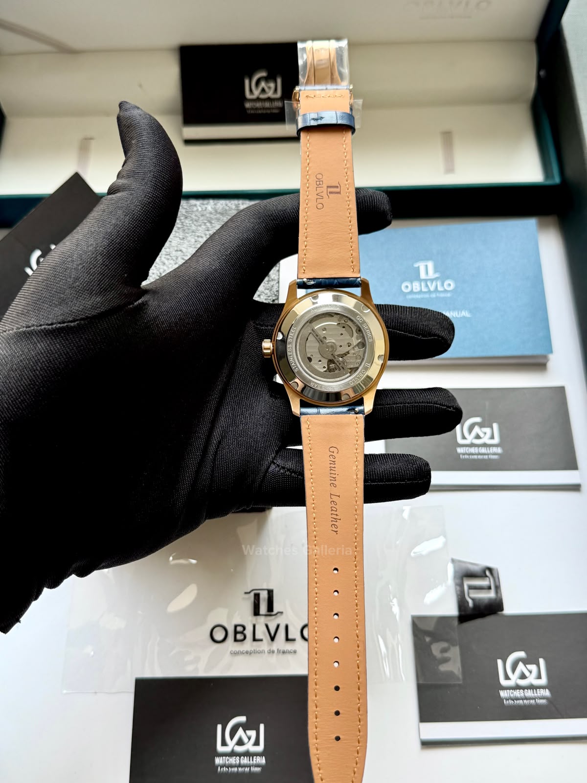 OBLVLO GC (Blue Rose Gold Black) Grand Complications Celestial Automatic Watch Brown & Black Dial with Rose Gold Details, Moving Constellation & Earth Display – OBLVLOGC | Oblvlo