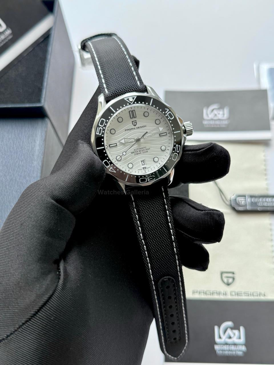 Pagani Design PD1685 Seamaster Diver White Automatic Watch – 200M Sapphire Crystal NH35A/Miyota Luxury Dive Watch in Pakistan | Watches Galleria