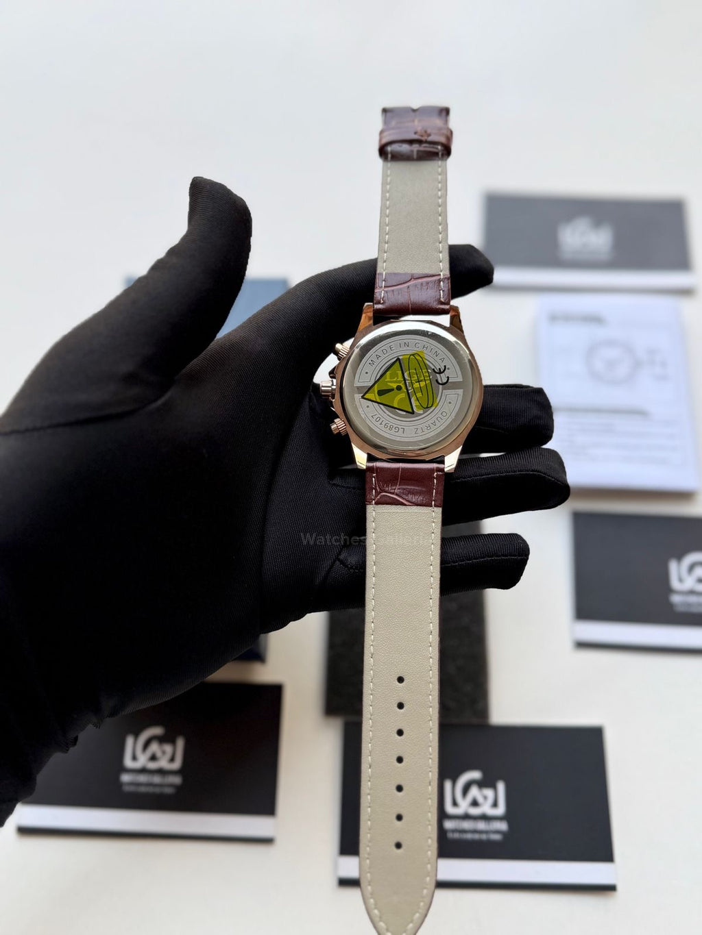 Lige Watch LG89107 Moonphase Chronograph (Brown/Black/Gold) Lige Watch in Pakistan