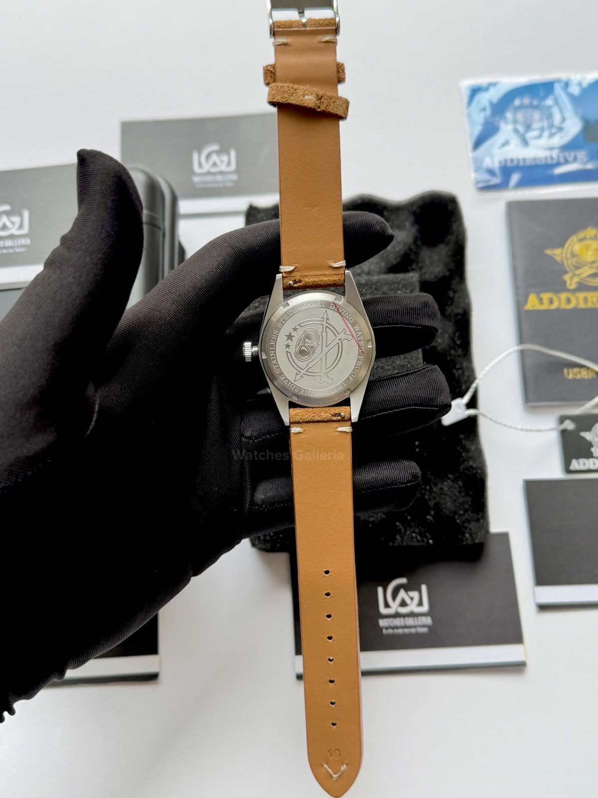 Addiesdive AD2030 Desert White with Khaki Suede Leather Strap Unisex Watch – 36mm Classic Desert Dial, Japan VH31 Quartz Movement, Blue Anti-Glare Mineral Glass & Genuine Suede Leather Strap