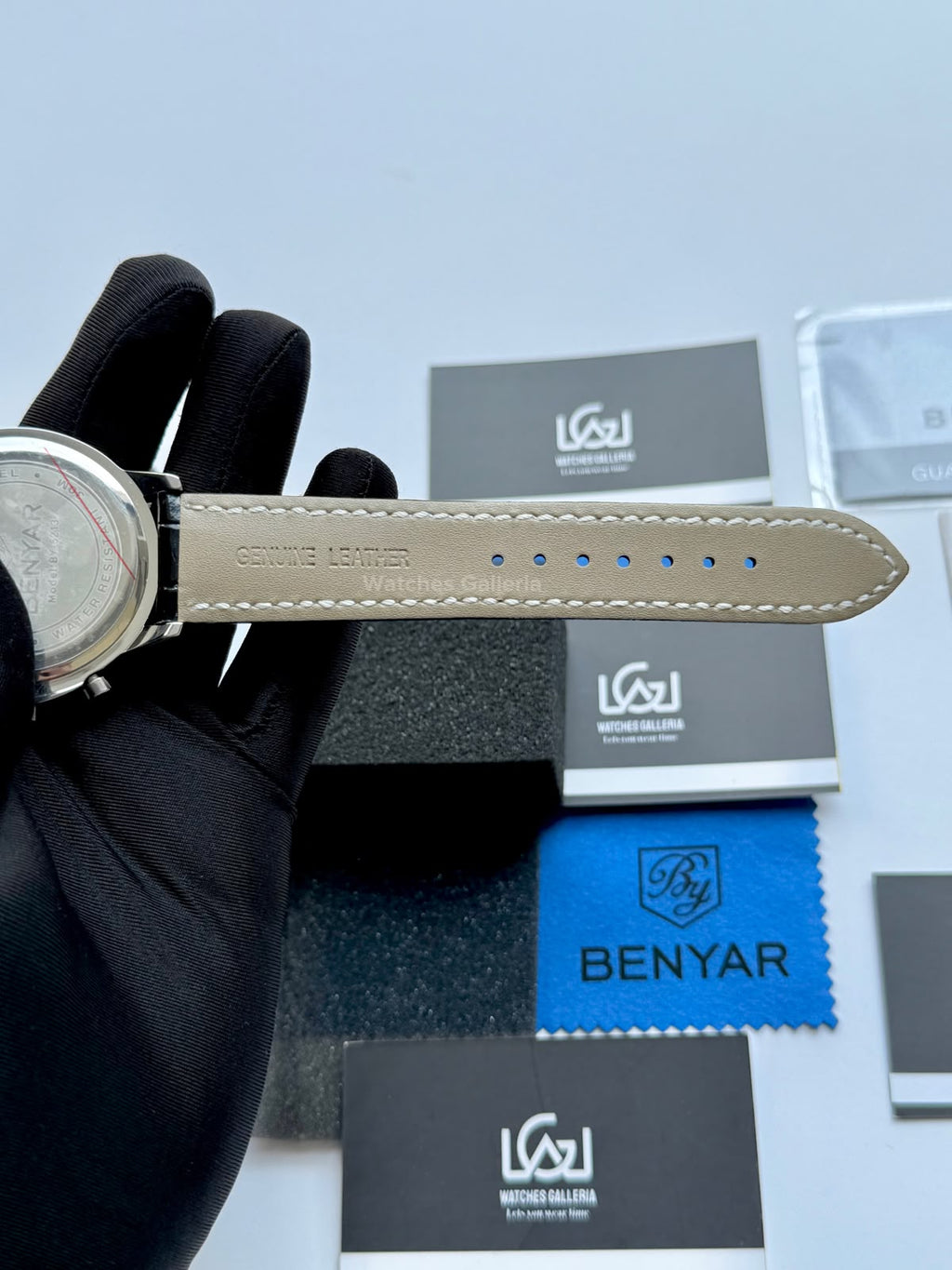 Benyar BY5213 Black Purple Men’s Luxury Quartz Leather Strap Watch – Waterproof Stainless Steel Analog Wrist Watch with Luminous Hands | Original Benyar Pakistan | Watches Galleria