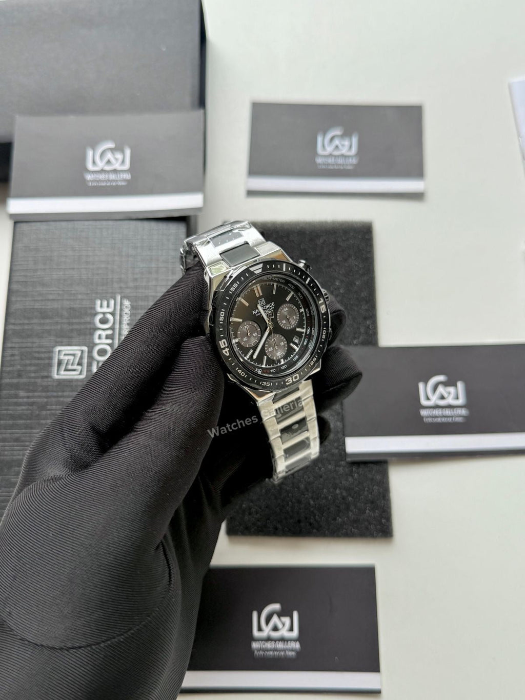 Naviforce Formula I Chronograph Quartz (Silver/Black) NF8049 Watches Galleria