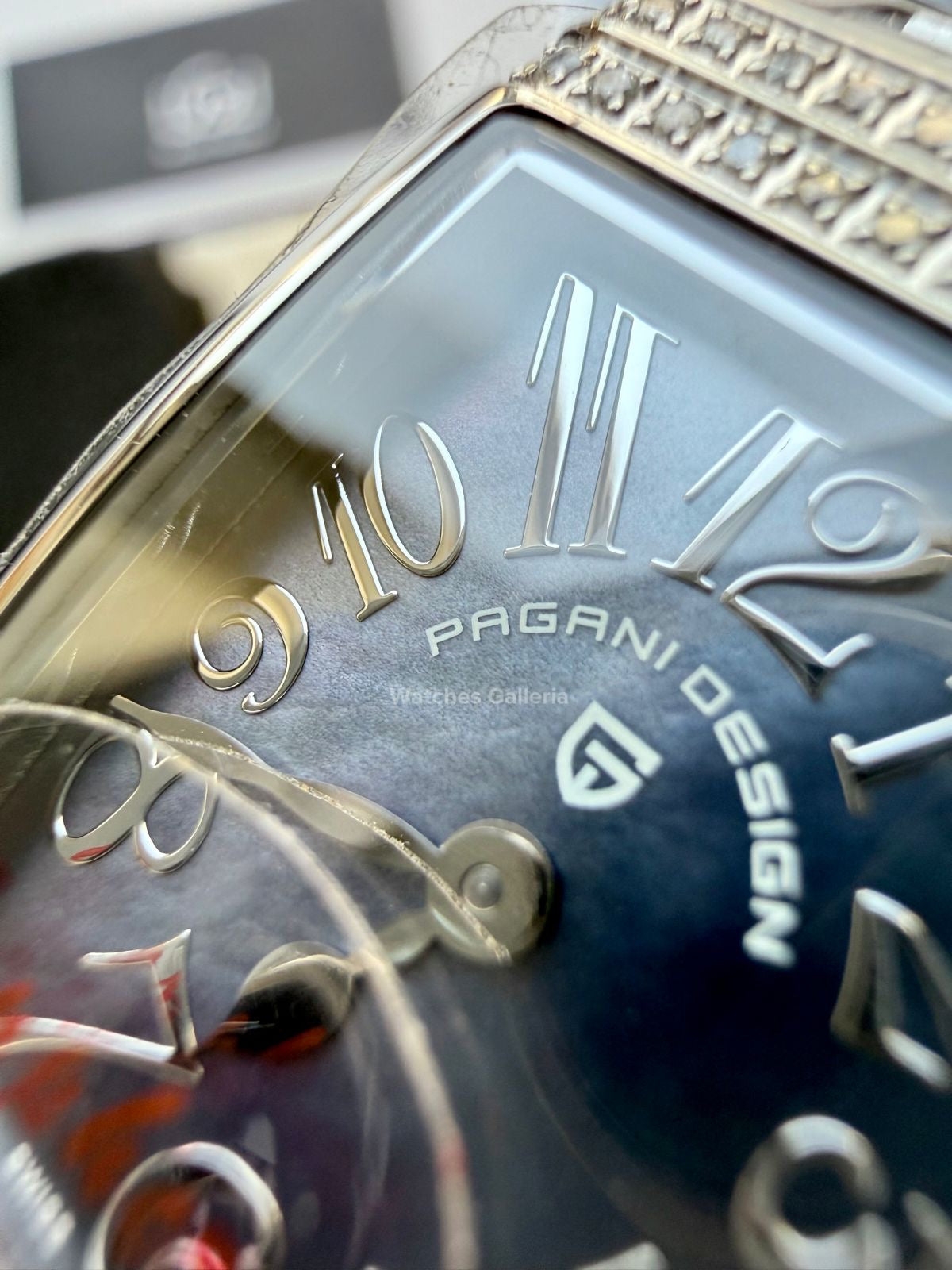 Pagani Design PD1737 Square Ladies Watch Silver Blue 22mm - Swiss Ronda 762 Quartz | Sapphire Glass | Elegant Stone Dial