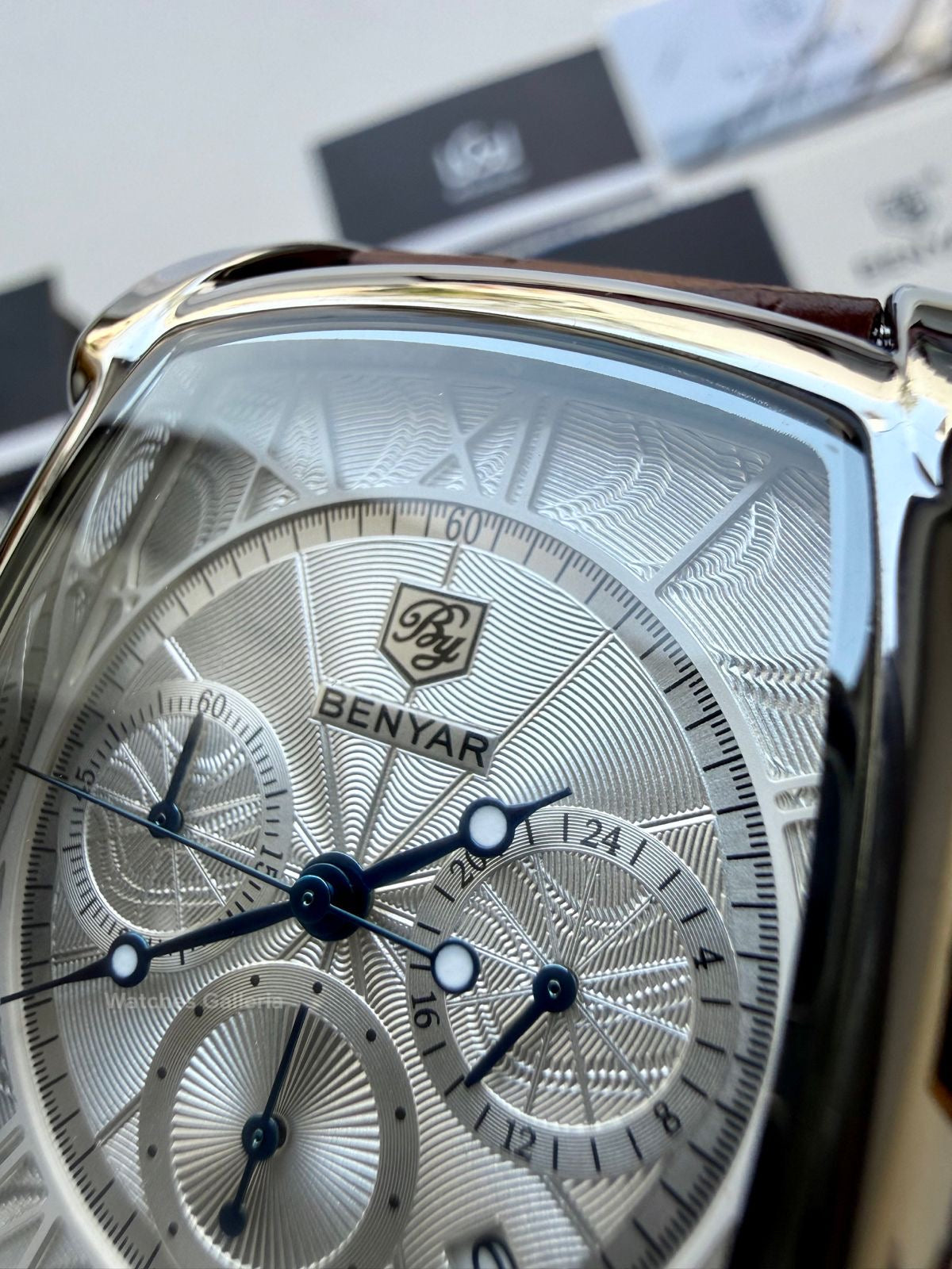 Benyar BY5113 Square Chronograph (Brown/Silver) Benyar Watch Pakistan