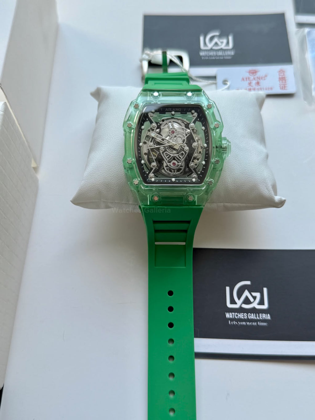 Ailang 8109 Skeleton Watch for Men White Blue Automatic Mechanical Watch Original Ailang Watch Pakistan