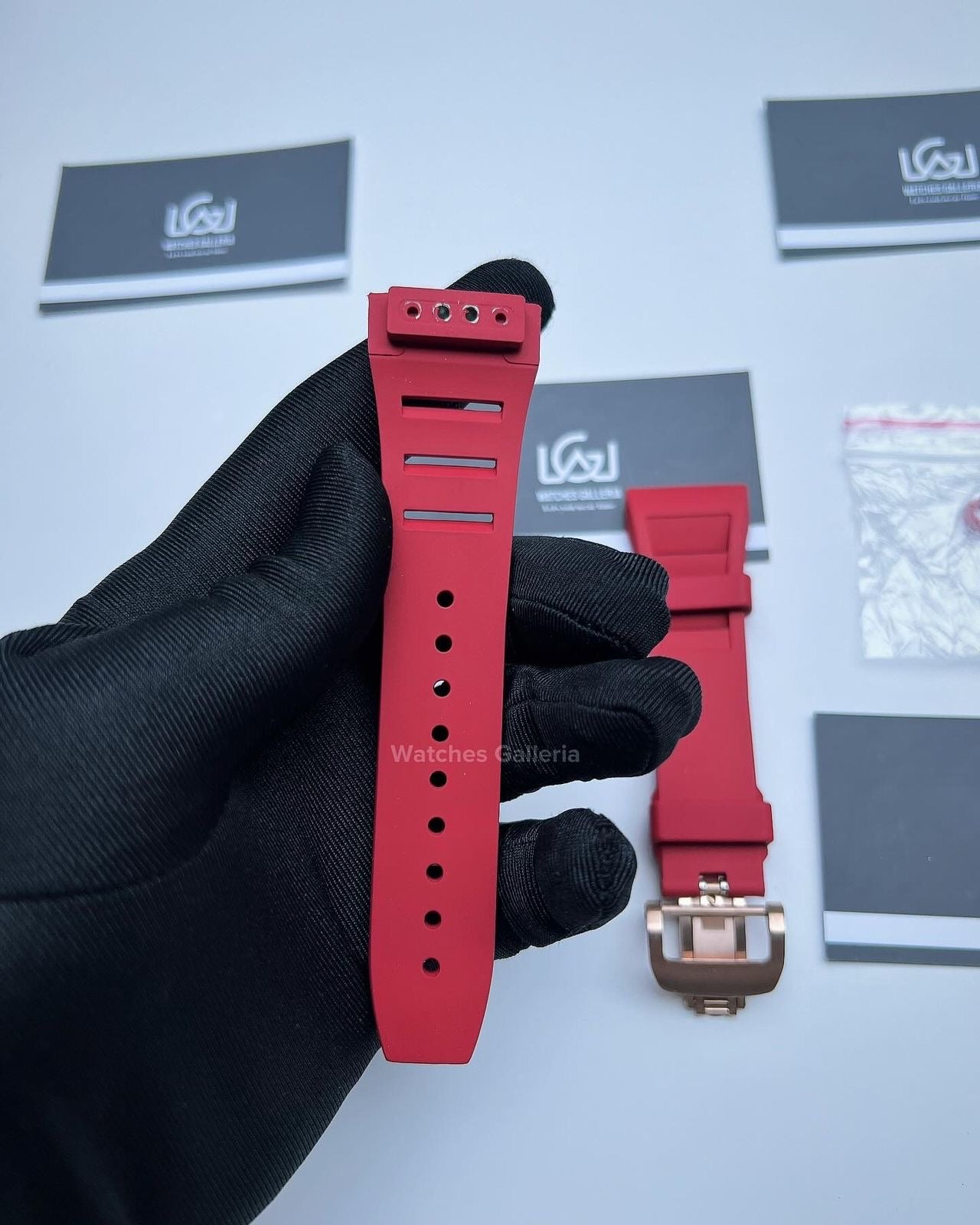 Apple Watch Tonneau Modification Kit Rubber Straps (Red) APB1621 44-45mm