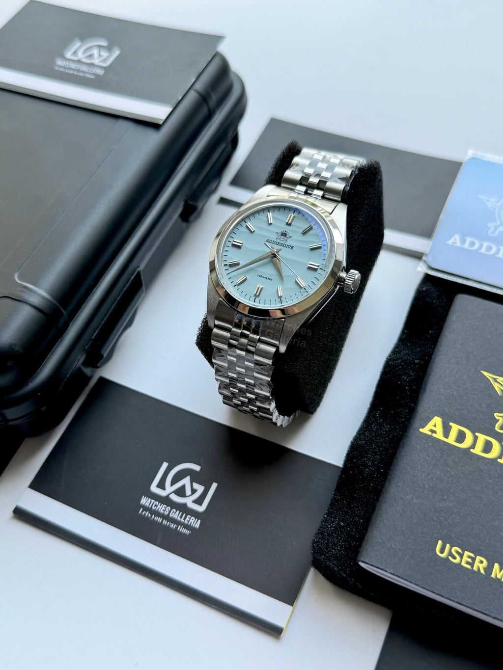 Addiesdive AD2030 Desert Jubilee White Unisex Watch – 36mm Classic Desert Dial, Japan VH31 Quartz Movement, Blue Anti-Glare Mineral Glass & Genuine Jubilee Strap