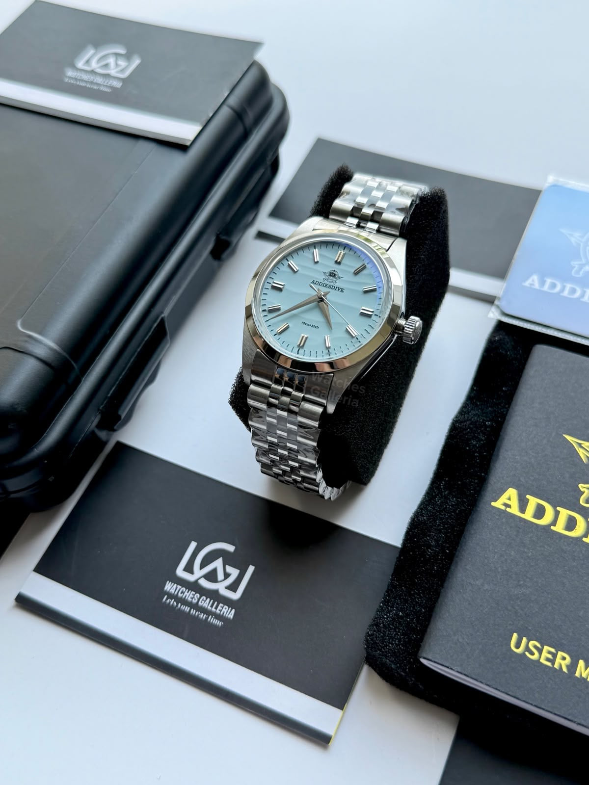 Addiesdive AD2030 Desert Jubilee White Unisex Watch – 36mm Classic Desert Dial, Japan VH31 Quartz Movement, Blue Anti-Glare Mineral Glass & Genuine Jubilee Strap