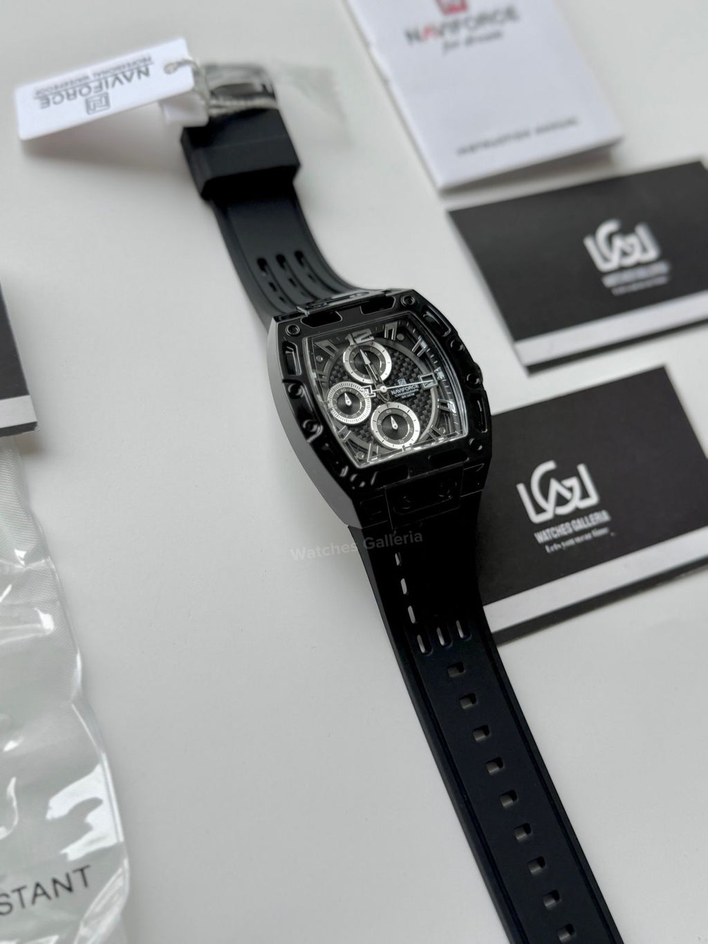 Naviforce NF7105 Tonneau Watch (Black) Naviforce Watch in Pakistan
